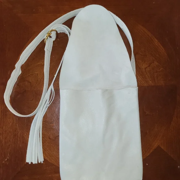 Hobo Cream Suede Genuine Leather Crossbody Bag - Picture 4 of 12